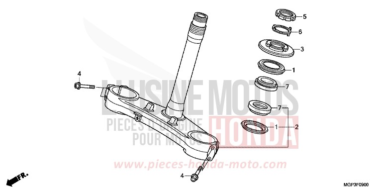 STEERING STEM for CBR1000RR Fireblade PEARL SUNBEAM WHITE (NHA66EA) from 2012